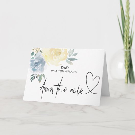 Invitation Mariage Will You Walk Me Down the Aisle Bride Card (Devant)