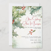 Invitation Mariage | Winter Holly et Berries (Devant)