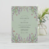 Invitation Mariage Wisteria Améthyste Céladon (Debout devant)