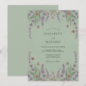 Invitation Mariage Wisteria Améthyste Céladon (Devant / Derrière)