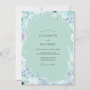 Invitation Mariage Wisteria Lilas Douce Mousse de Mer