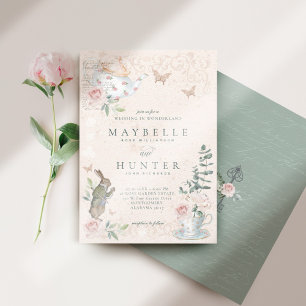 Invitation Mariage Wonderland Vintage Alice Au Pays Des Merve