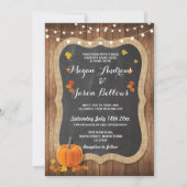 Invitation Mariage Wood Rustic Citrouille Chalk Automne (Devant)