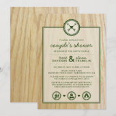 Invitation Mariage Woodsy & Douche Couple Glamping (Devant / Derrière)