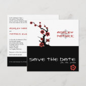 Invitation Mariage Yin-Yang Sakura Oriental (Devant / Derrière)
