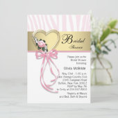 Invitation Mariage Zèbre Rose Noir Or Shower (Debout devant)