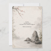 Invitation Mariage Zen Sakura Harmonie Botanique (Dos)