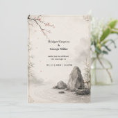 Invitation Mariage Zen Sakura Harmonie Botanique (Debout devant)