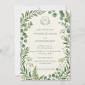 Invitation Mariages à thème botanique et verdure (Devant)