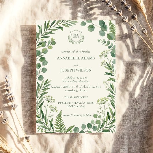 Invitation Mariages à thème botanique et verdure