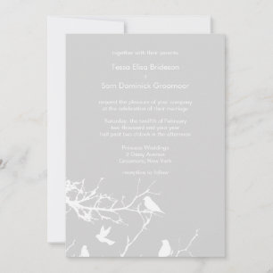 Invitation Mariages Arrière - plans d'hiver gris clair person