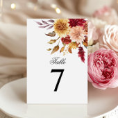 Invitation Mariages de fleurs automnales numéros de tableau