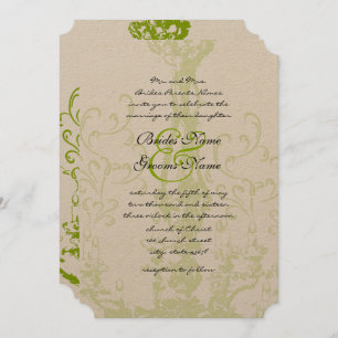 Invitation Mariages de lustre Vintage Apple Green
