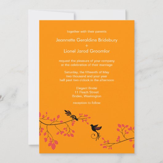 Invitation Mariages de printemps Preppy Orange Designer do-it (Devant)
