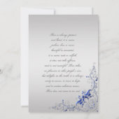 Invitation Mariages de tourbillons floraux d'argent bleu ora (Dos)
