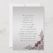 Invitation Mariages de tourbillons floraux d'argent et de rou (Dos)