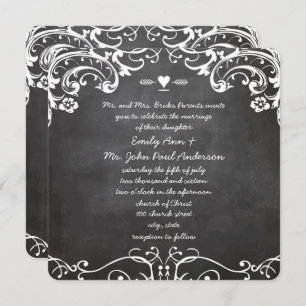 Invitation Mariages de typographie de tableau noir