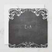 Invitation Mariages de typographie sur tableau noir (Dos)