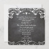 Invitation Mariages de typographie sur tableau noir (Devant)