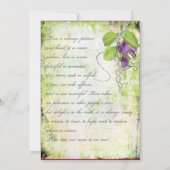 Invitation Mariages floraux pourpres de pois doux de lavande (Dos)