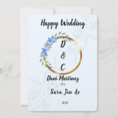 Invitation  Mariages Happy Wedding (Devant)