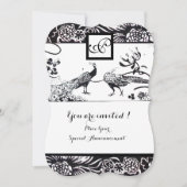 Invitation MARIAGES INSÉPARABLES CARRÉ MONOGRAM noir, blanc (Devant)