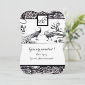 Invitation MARIAGES INSÉPARABLES CARRÉ MONOGRAM noir, blanc (Debout devant)