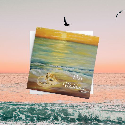 Invitation Mariages sur la plage au coucher du soleil