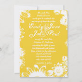 Invitation Mariages Vintages jaunes (Devant)