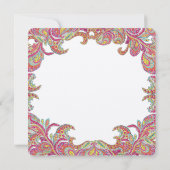 Invitation Mariages vintages Paisley Pink, Raspberry et Lime (Dos)