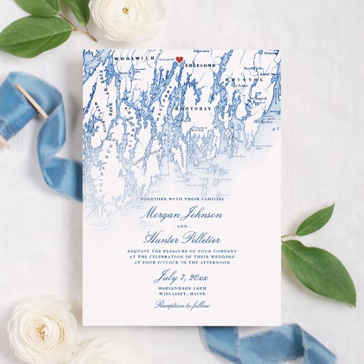 Invitation Marianmade Farm Wedding Wiscasset Maine Map