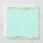 Invitation Marie Antoinette à l'invitation de Versailles (Dos)