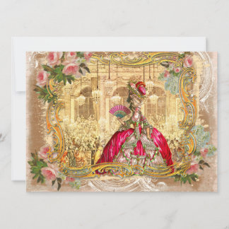 Invitation Marie Antoinette à Versailles en rose