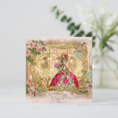 Invitation Marie Antoinette à Versailles en rose (Debout devant)