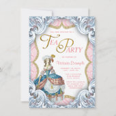Invitation Marie Antoinette Anniversaire Tea Party (Devant)