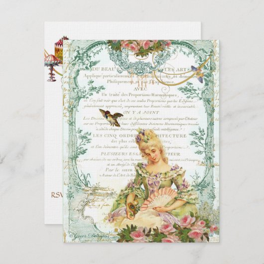 Invitation Marie Antoinette avec Sparrow (Devant / Derrière)