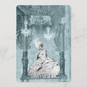 Invitation Marie Antoinette Bleu, mangez des gâteaux