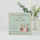 Invitation Marie Antoinette Dames Envoi d'une douche nuptiale (Debout devant)