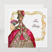 Invitation Marie Antoinette & Gold Frame (Devant / Derrière)