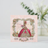Invitation Marie Antoinette Hot Pink & Paris (Debout devant)