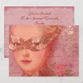 Invitation Marie Antoinette Mariage d'Hiver Mascarade 5 x 7 (Devant / Derrière)