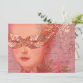 Invitation Marie Antoinette Mariage d'Hiver Mascarade 5 x 7 (Debout devant)