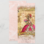 Invitation Marie Antoinette Pink Party à Versailles (Devant / Derrière)