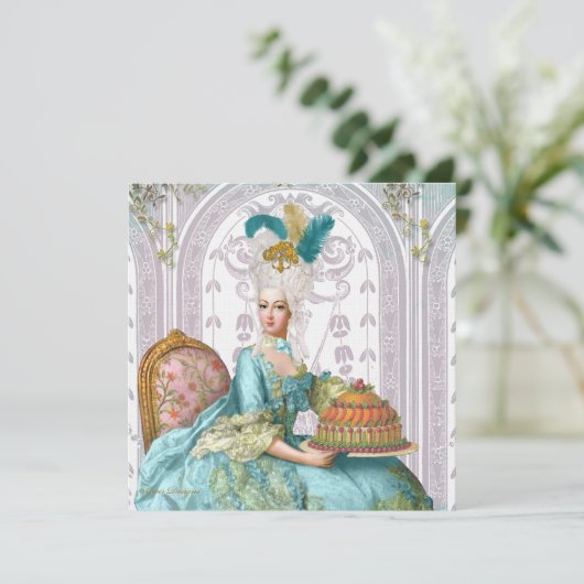 Invitation Marie Antoinette Qu'ils mangent de la brioche (Debout devant)