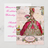 Invitation Marie Antoinette Qu'ils mangent de la brioche (Devant / Derrière)