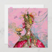 Invitation Marie Antoinette Qu'ils mangent de la gâteaux (Devant / Derrière)