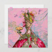 Invitation Marie Antoinette Qu'ils mangent de la gâteaux (Devant / Derrière)