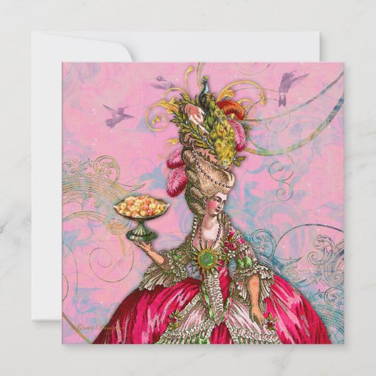 Invitation Marie Antoinette Qu'ils mangent de la gâteaux (Devant)