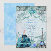 Invitation Marie Antoinette Reine de France (Devant / Derrière)