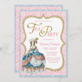 Invitation Marie Antoinette Tea Party (Devant / Derrière)